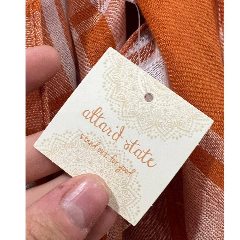 NWT Altar'd State Orange White Tennessee Go Vols UT Plaid Tassel Scarf - Picture 7 of 7